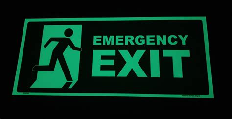 self illuminated fire exit signs